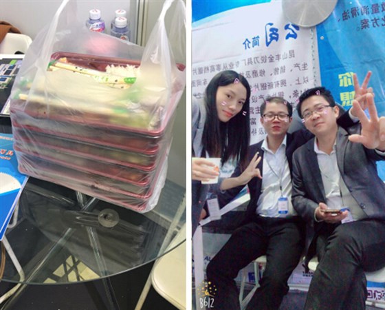 這是參展的鄧氏家人的午餐,順便還有家人出來賣萌! 這是參展的鄧氏家人的午餐,順便還有家人出來賣萌!